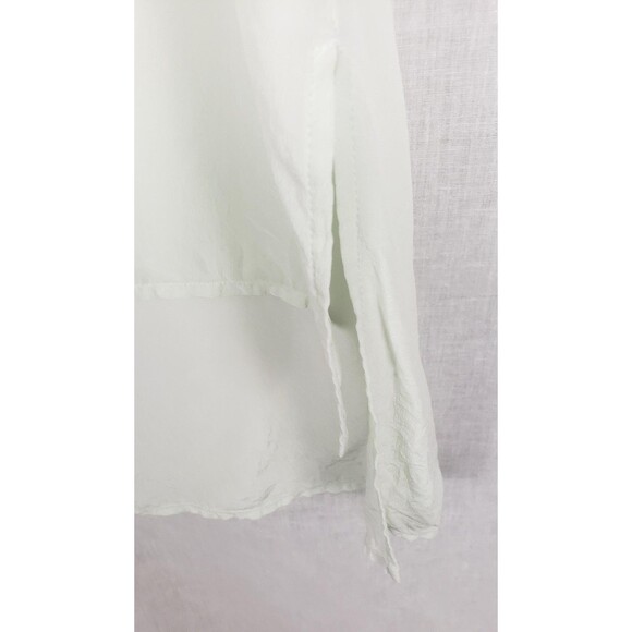 Eileen Fisher Tunic Top Plus 1X Pale Lime Green 100% Silk Button Hi Lo Luxury - Picture 4 of 5